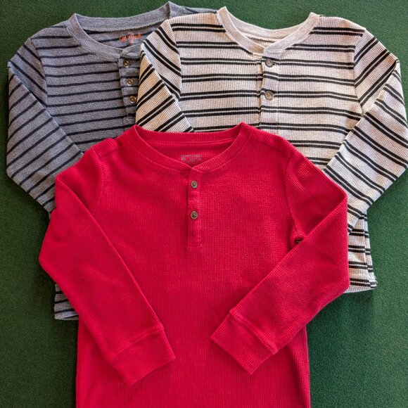 Bundle Boy's Henley Thermal Long Sleeve Shirts 5T 💙 - Picture 1 of 7